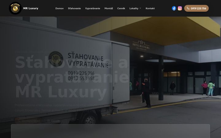 Snímek obrazovky mrluxury.sk