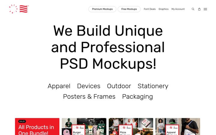 Screenshot stránky mrmockup.com