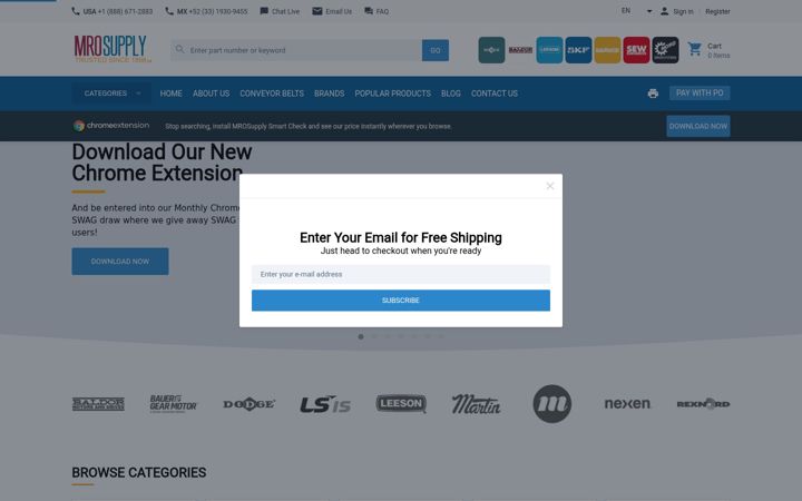 Screenshot of mrosupply.com