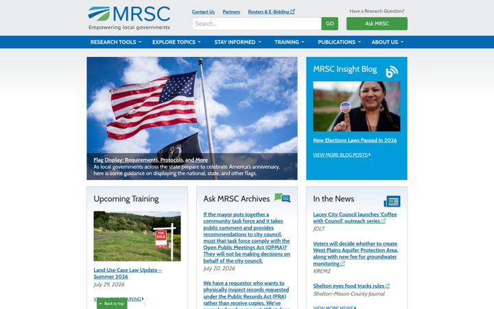 Screenshot of mrsc.org