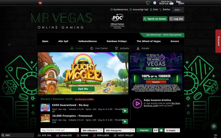 Screenshot of mrvegas.com