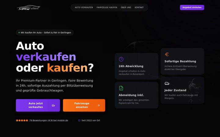Screenshot ta' mrw-automotive.de