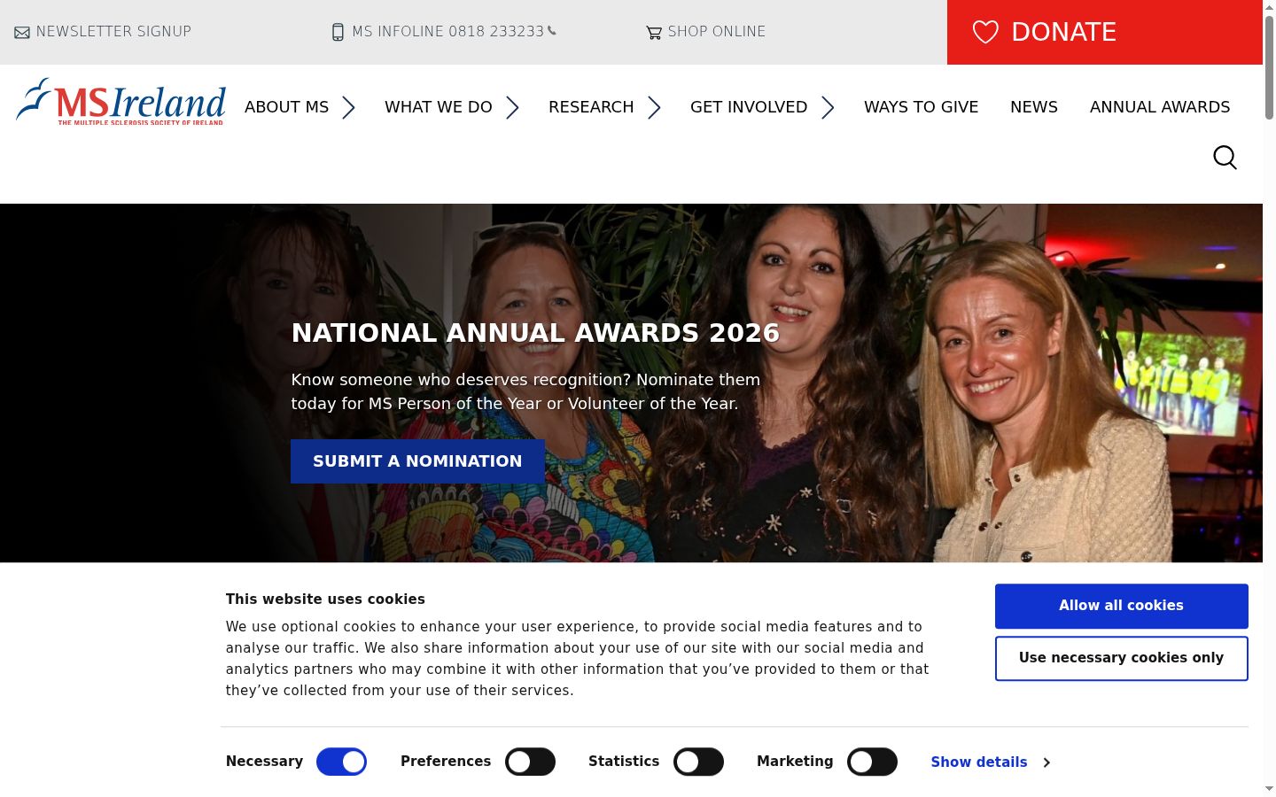 Screenshot of the consent banner shown before any interaction