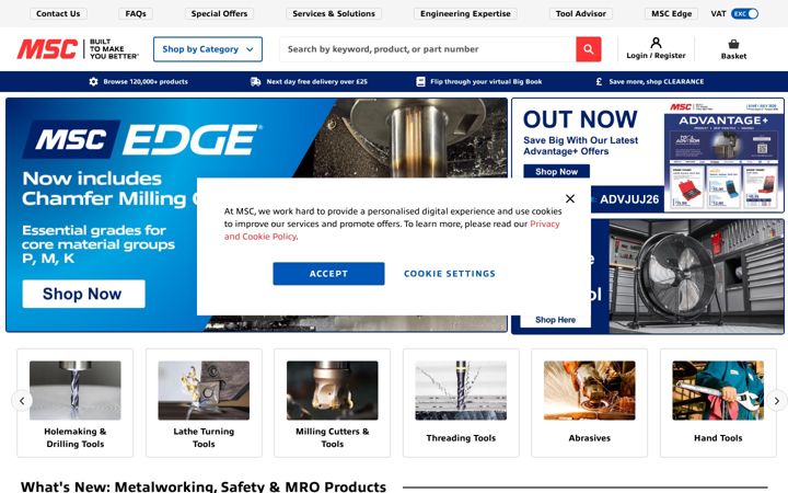 Screenshot of mscdirect.co.uk