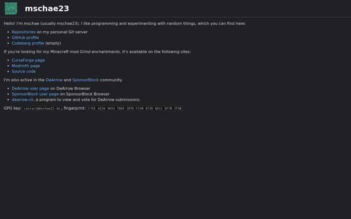 Screenshot of mschae23.de
