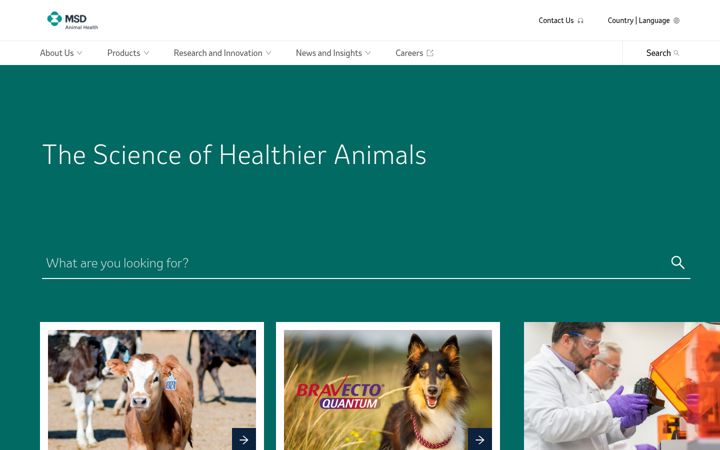 Skærmbillede af msd-animal-health.com