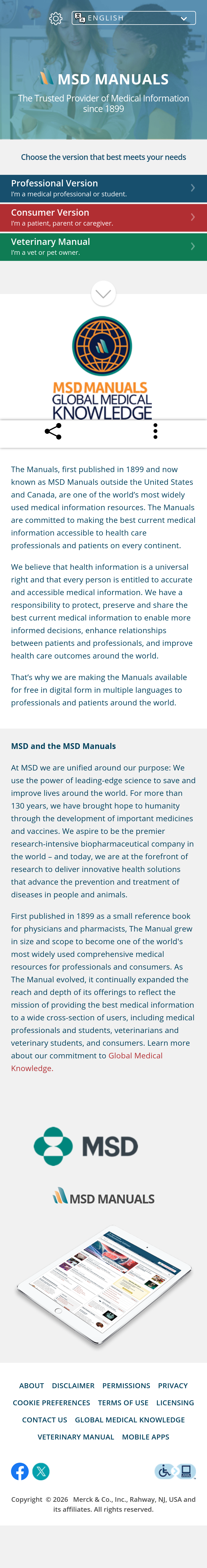 Mobile screenshot of msdmanuals.com