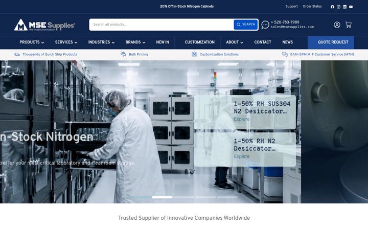 Screenshot of msesupplies.com