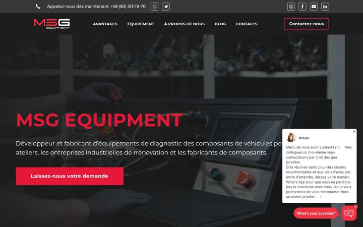 Screenshot of msgequipment.fr