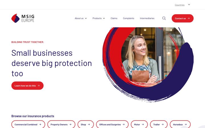Screenshot του msig-europe.co.uk