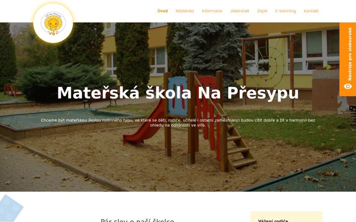 Screenshot stránky msnapresypu.cz