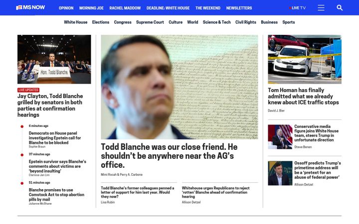 Snímek obrazovky msnbc.com