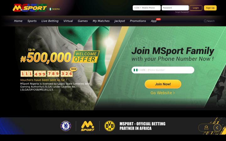 Screenshot di msport.com