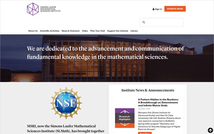 Screenshot of msri.org