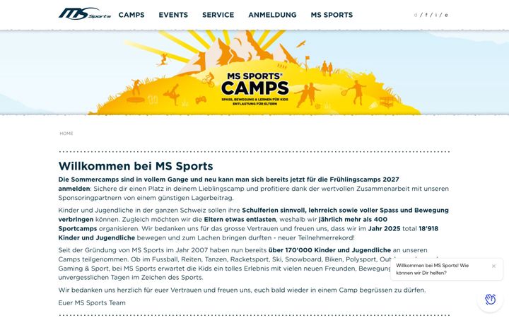 Screenshot of mssports.ch