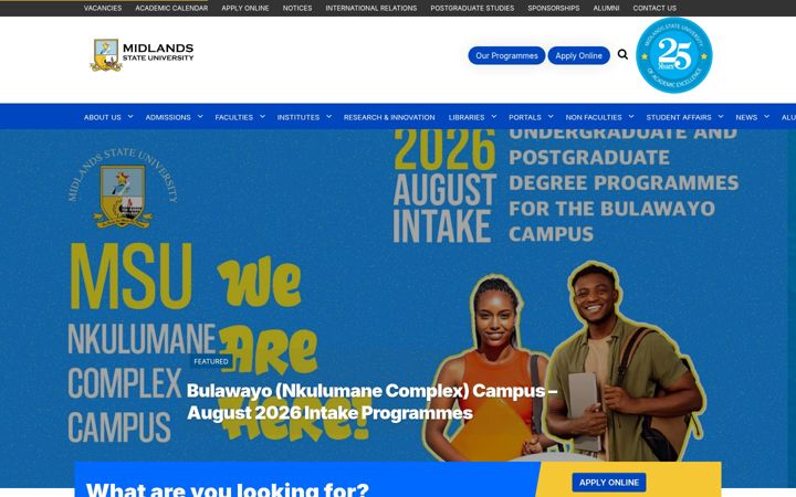 Screenshot of msu.ac.zw