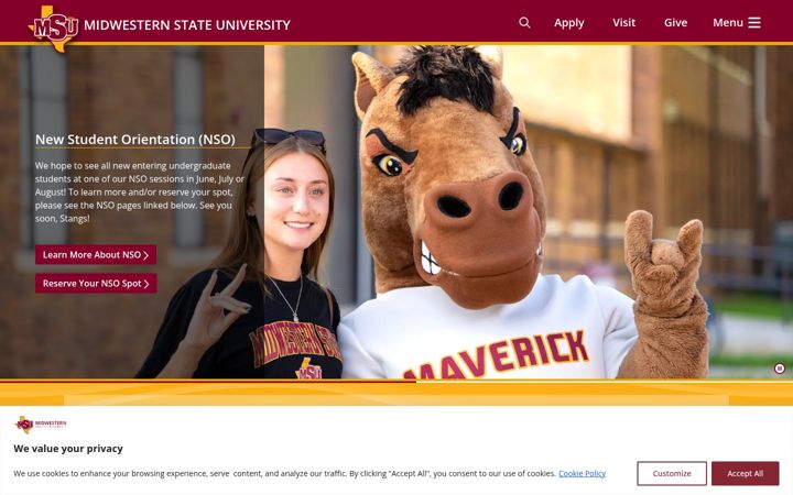 Screenshot von msutexas.edu