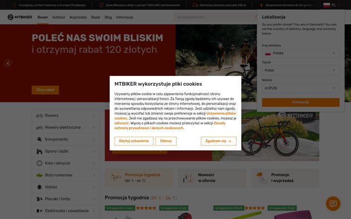 Snímek obrazovky mtbiker.pl