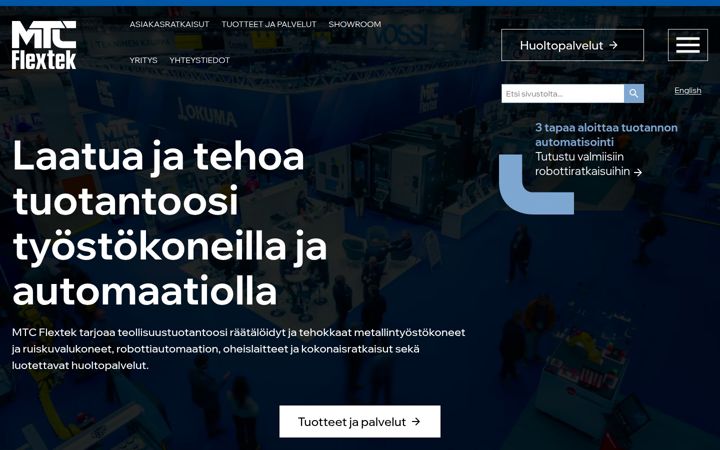 Screenshot of mtcflextek.fi