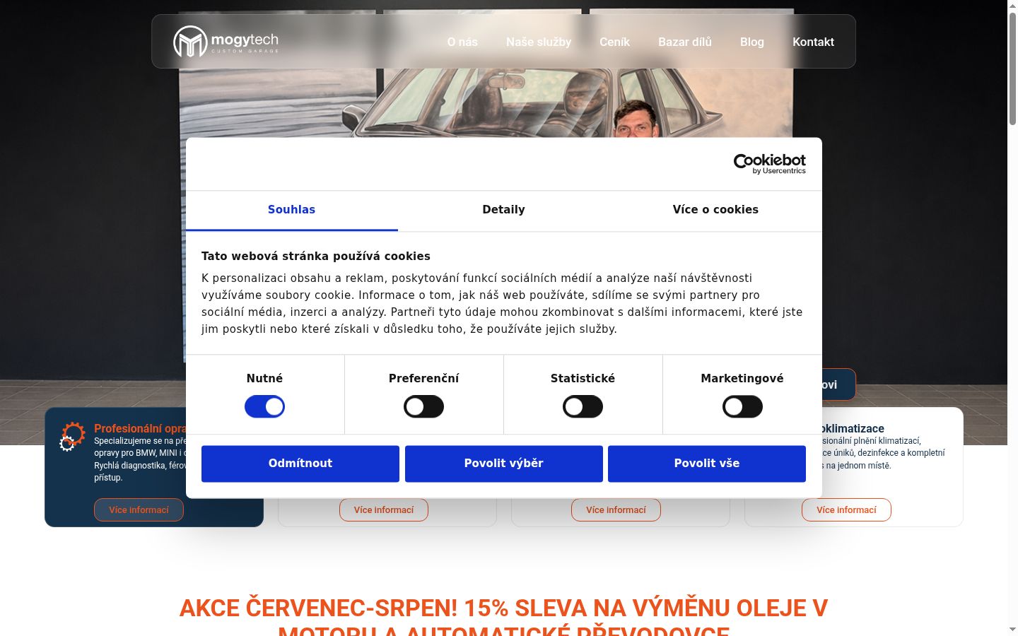 Screenshot des Einwilligungsbanners vor jeglicher Interaktion