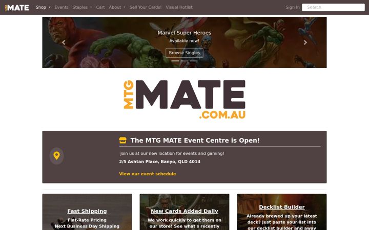 Screenshot di mtgmate.com.au