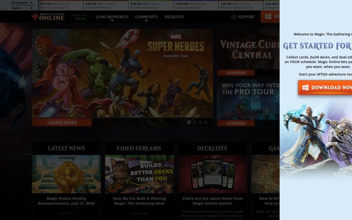 Zrzut ekranu mtgo.com