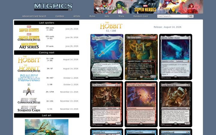 Screenshot of mtgpics.com