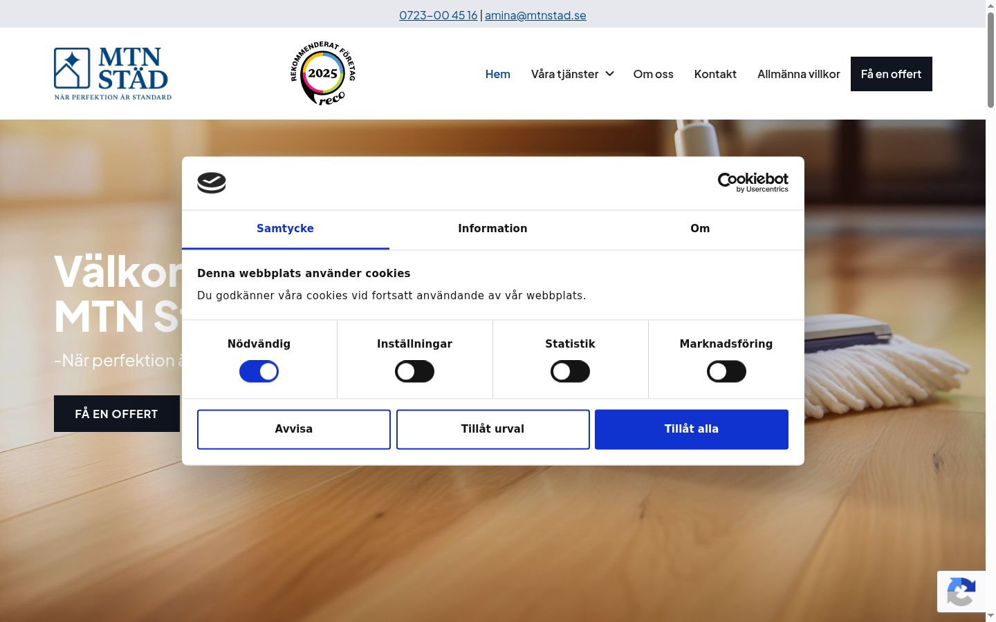 Screenshot of the consent banner shown before any interaction