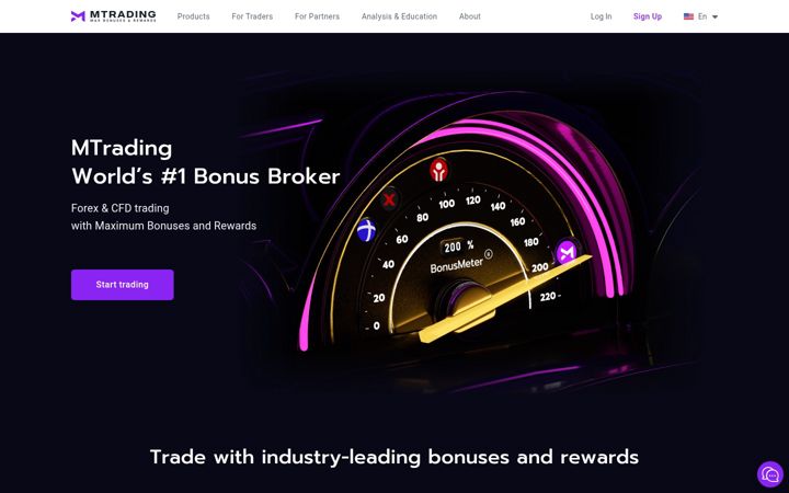 Ekraanipilt saidist mtrading.com