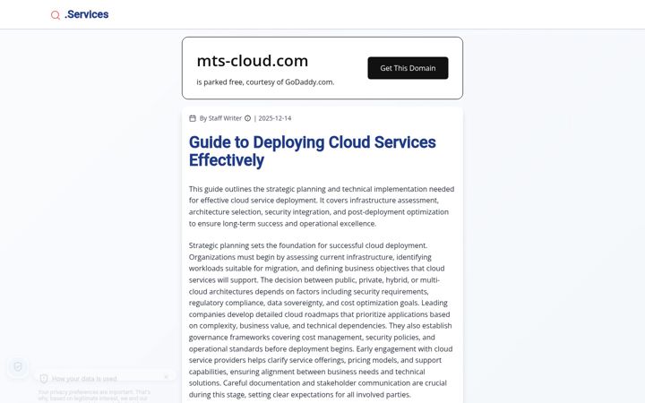 Screenshot of mts-cloud.com