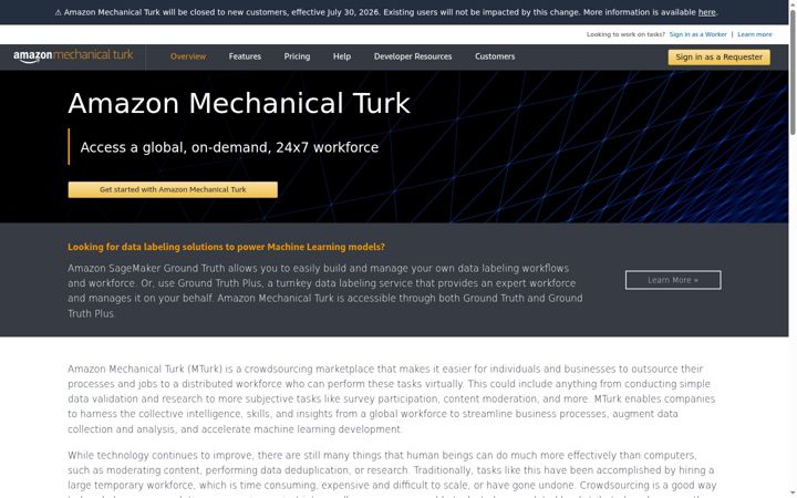 Екранна снимка на mturk.com