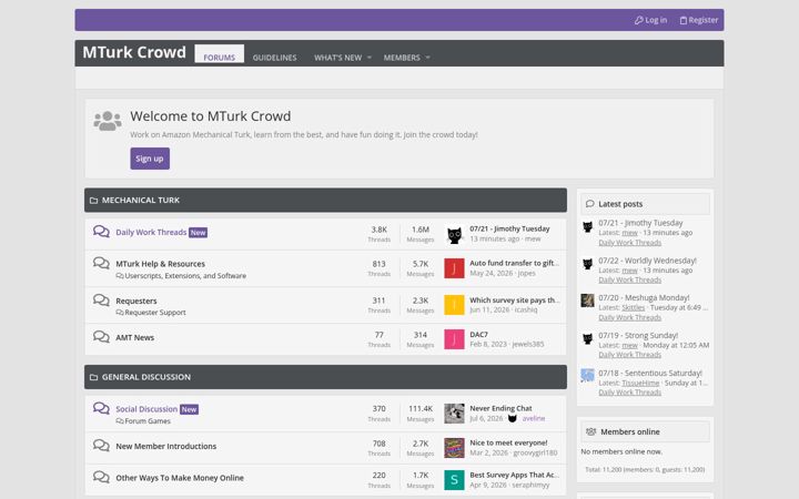 Screenshot of mturkcrowd.com
