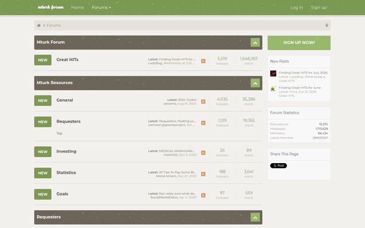 Screenshot of mturkforum.com