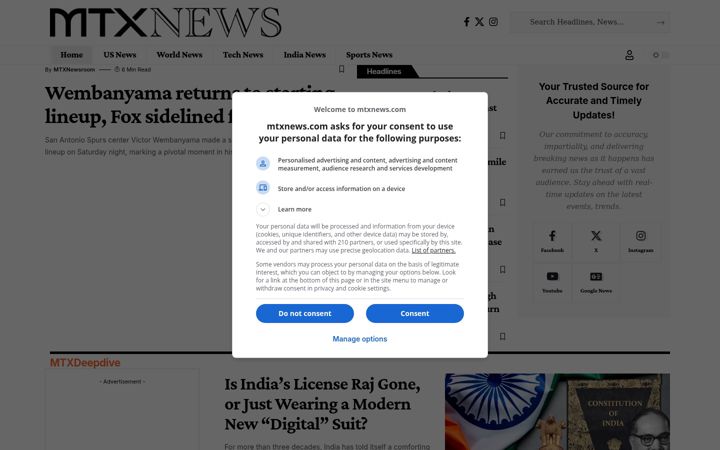Screenshot of mtxnews.com