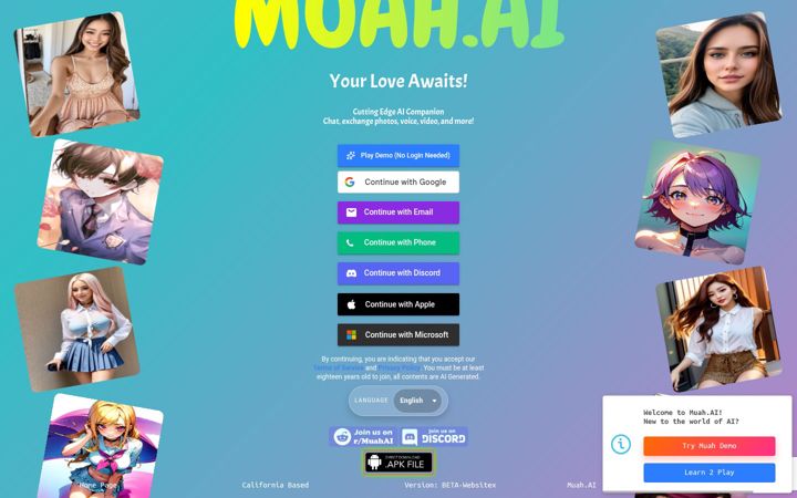 Screenshot of muah.ai