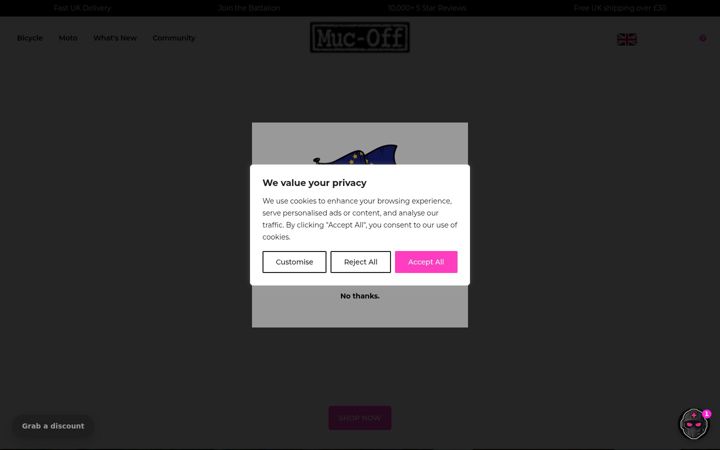 Screenshot of muc-off.com