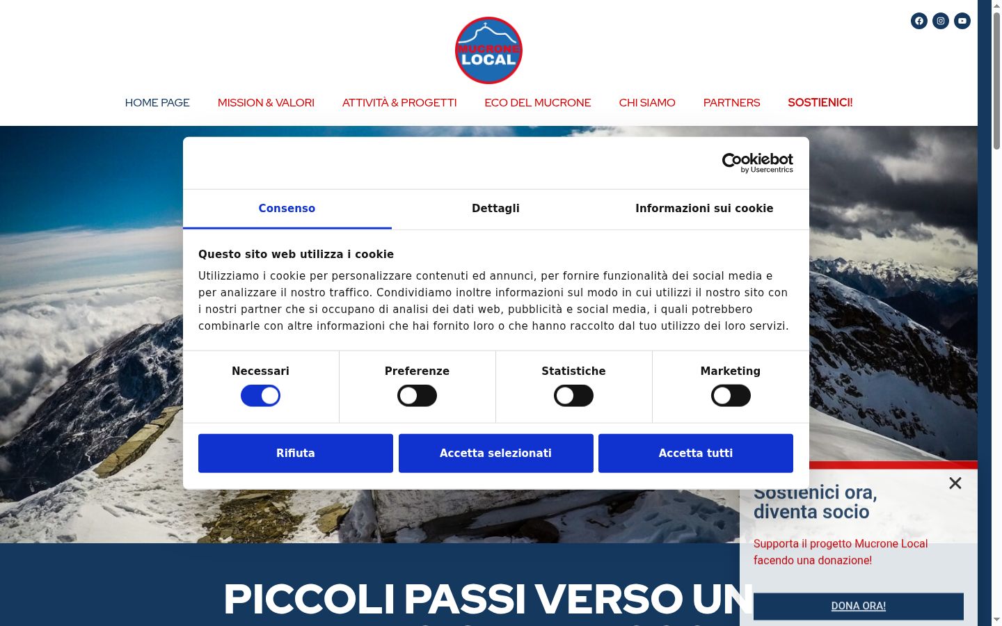 Screenshot tal-banner tal-kunsens muri qabel kwalunkwe interazzjoni