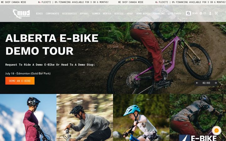Screenshot of mudsweatandgears.ca