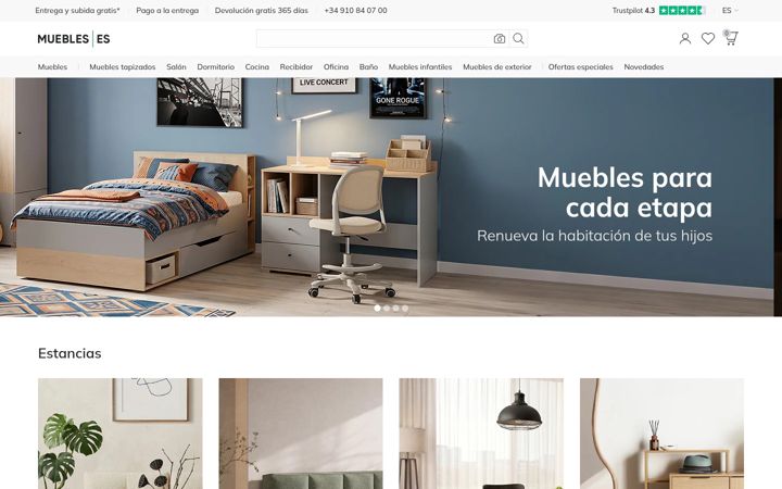 Screenshot of muebles.es