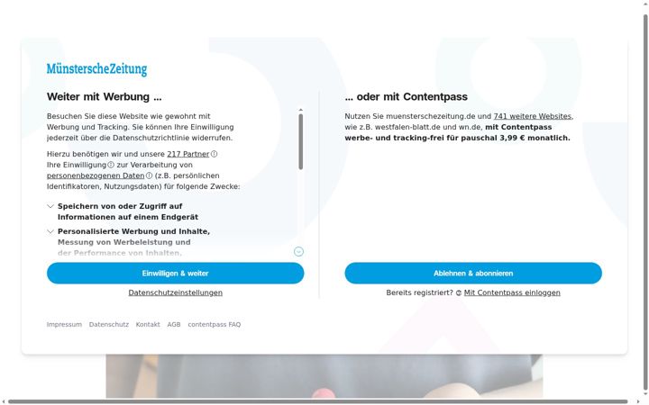 Screenshot stránky muensterschezeitung.de