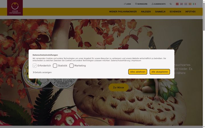Screenshot of muenzeoesterreich.at