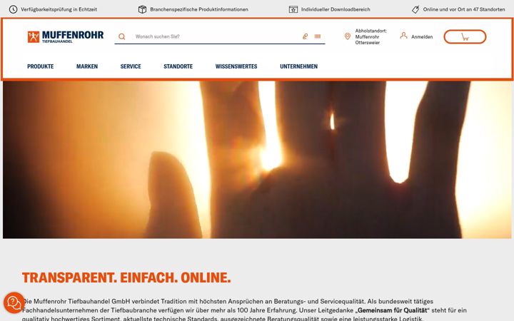 Ekrano kopija muffenrohr.de