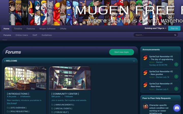 Screenshot of mugenfreeforall.com