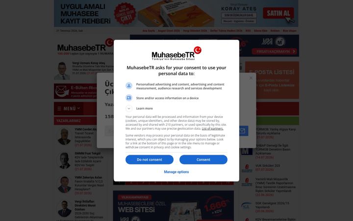 Screenshot of muhasebetr.com