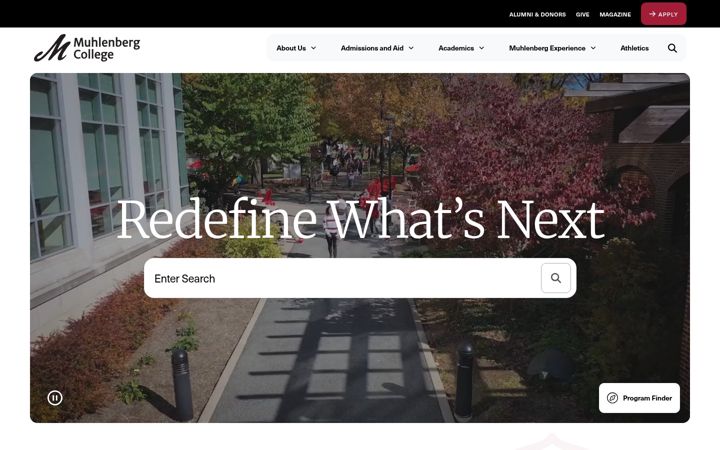 Screenshot of muhlenberg.edu