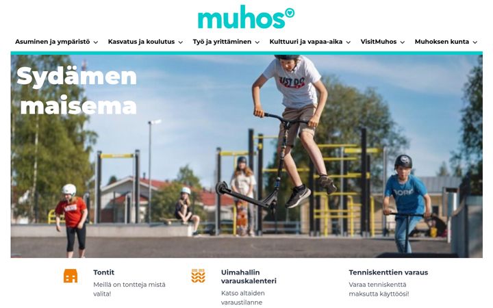 Screenshot stránky muhos.fi