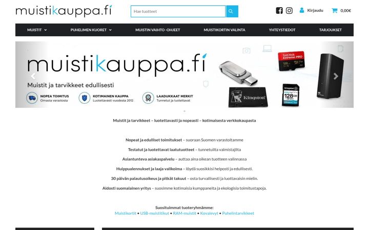 Ekrano kopija muistikauppa.fi