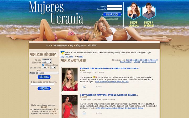 Screenshot of mujeres-ucrania.com