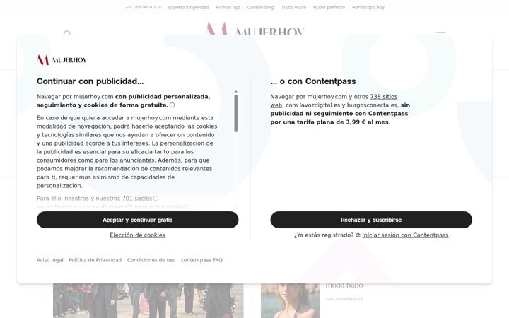 Skjermbilde av mujerhoy.com