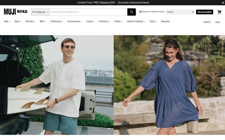 Screenshot of muji.ca
